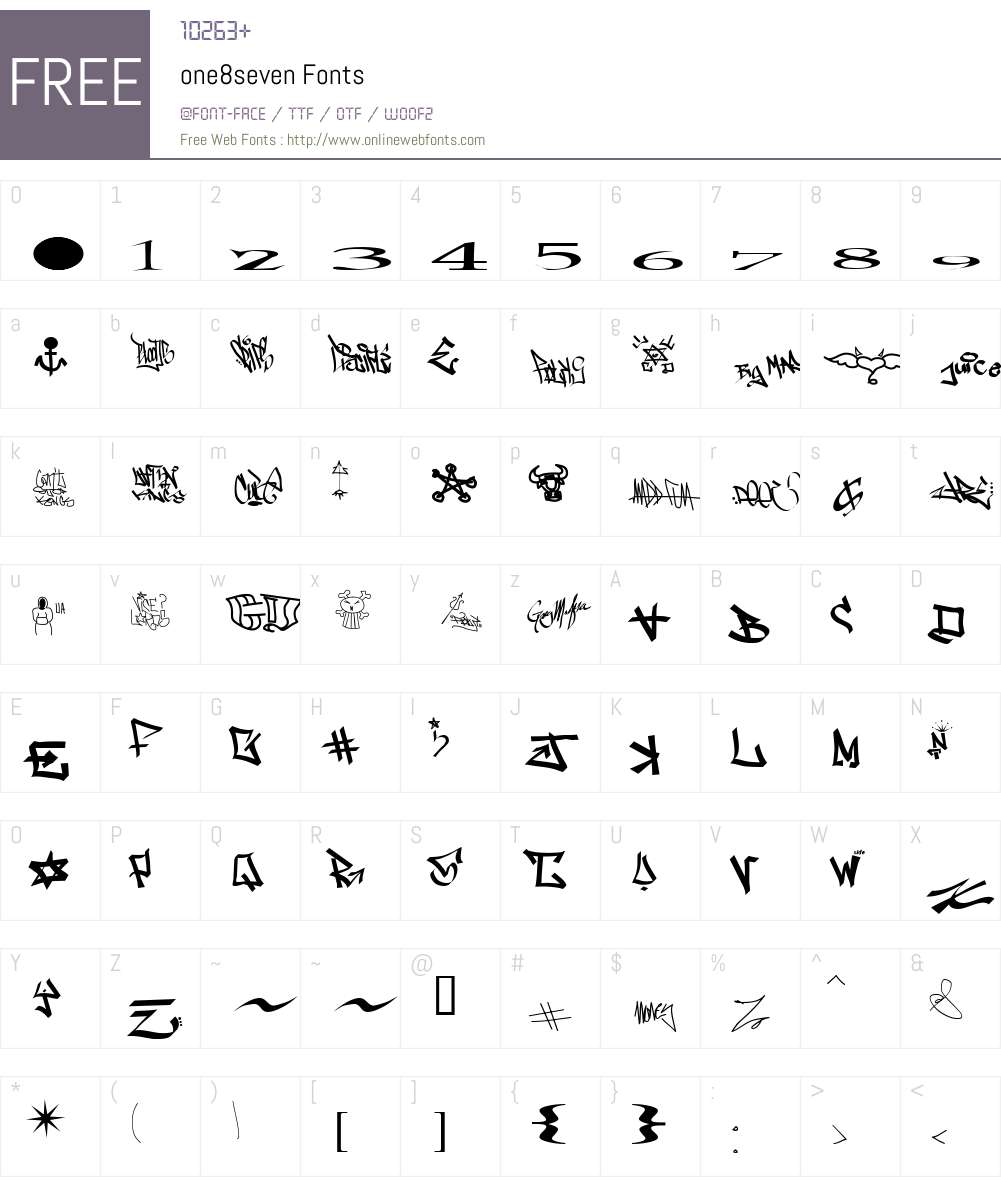 one8seven Font Screenshots