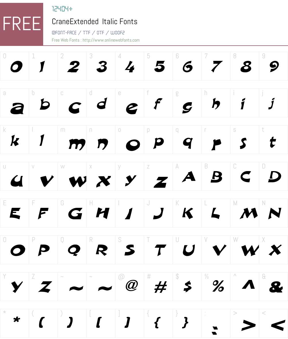 CraneExtended Font Screenshots
