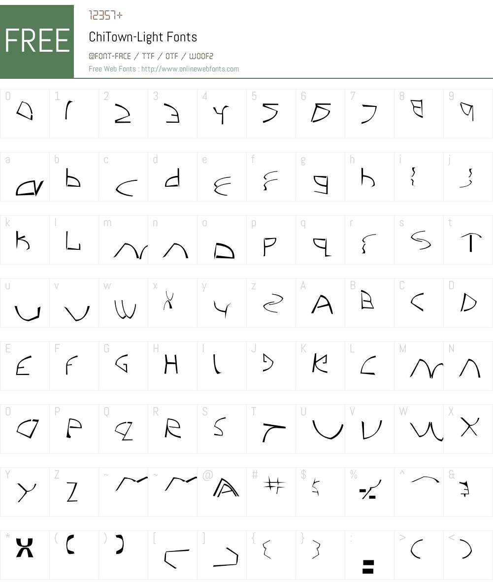 ChiTown-Light Font Screenshots