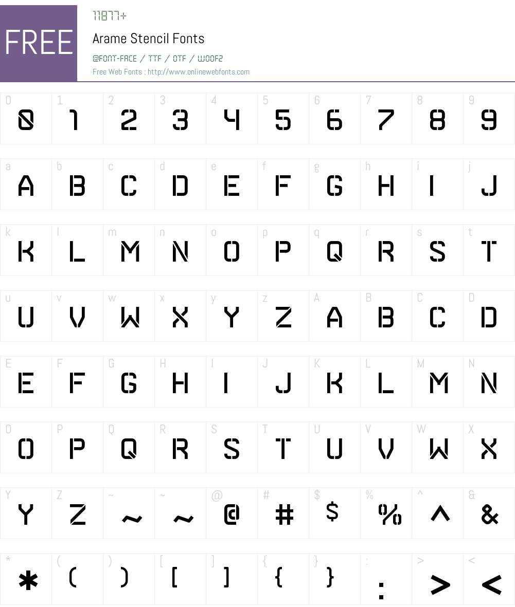Arame Font Screenshots