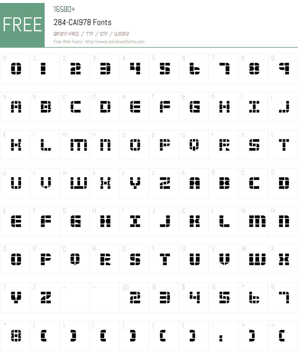 284-CAI978 Font Screenshots