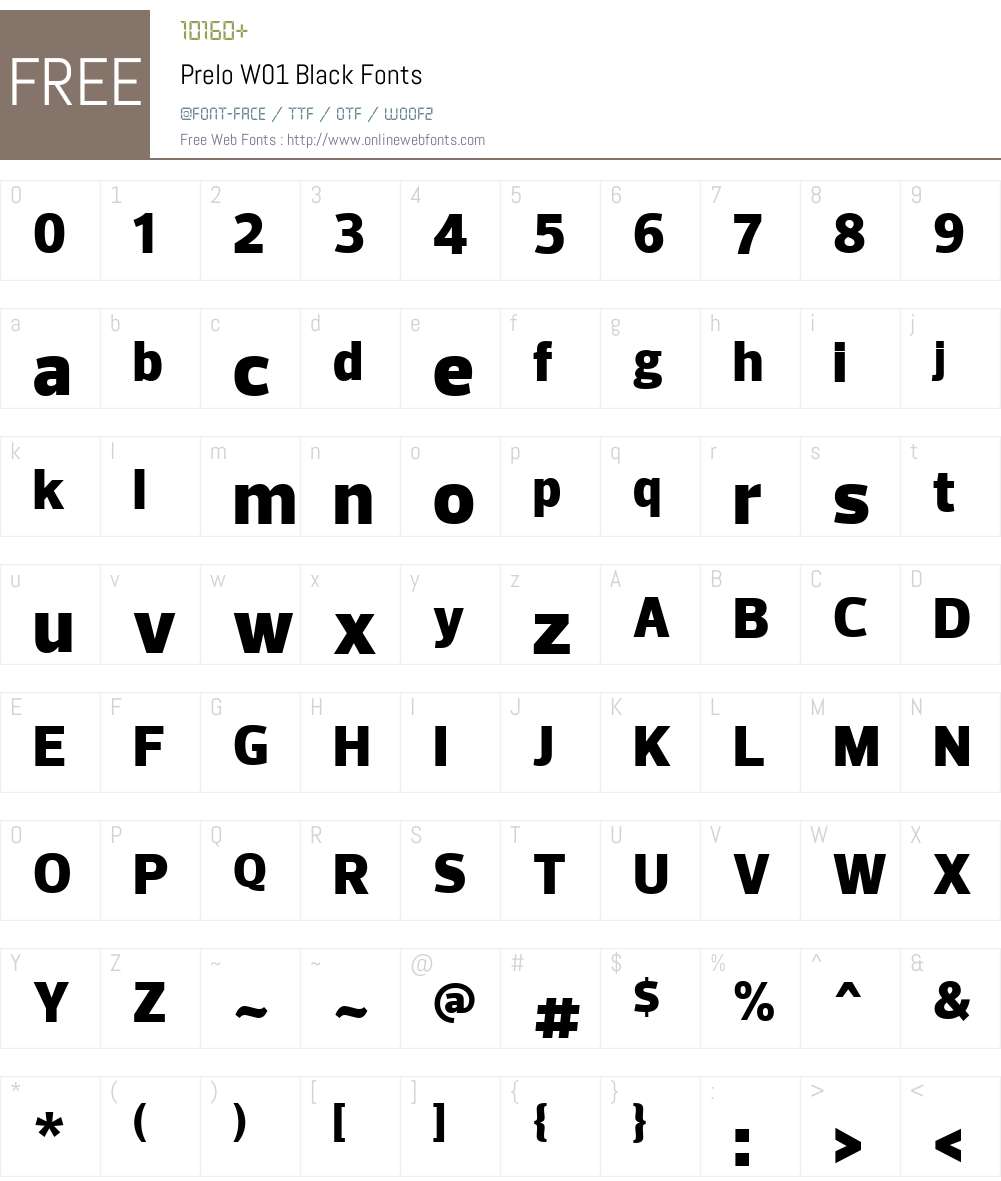 PreloW01-Black Font Screenshots