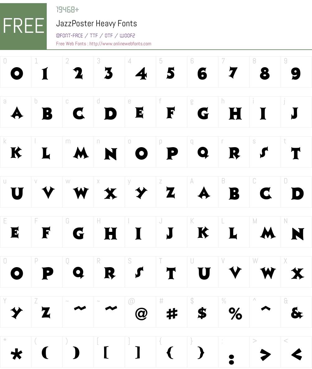 JazzPoster Font Screenshots