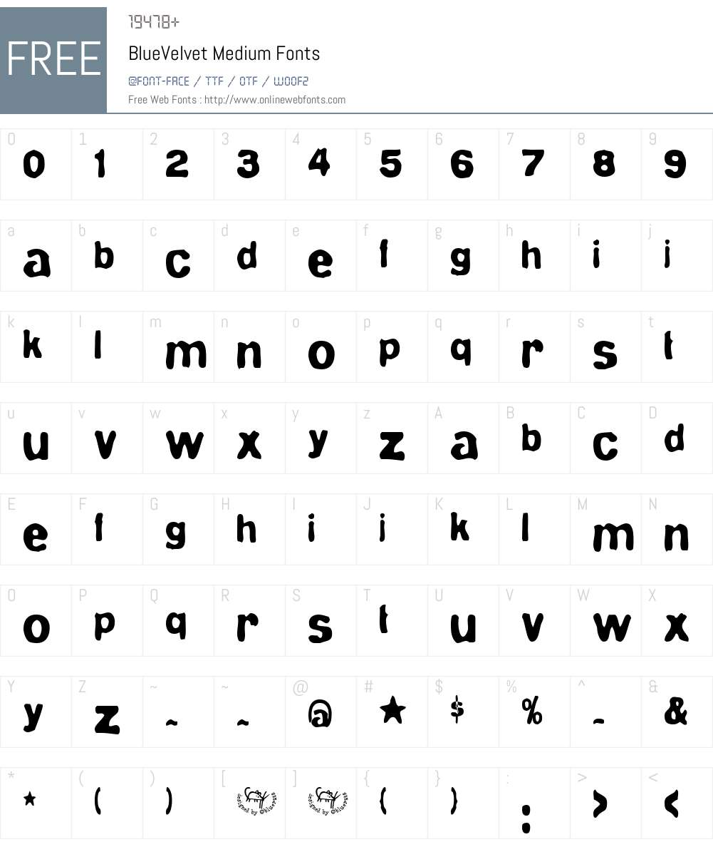 BlueVelvet Font Screenshots