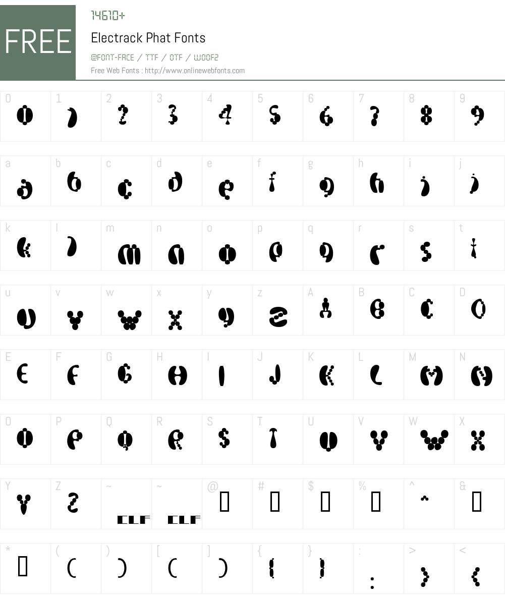 Electrack Font Screenshots