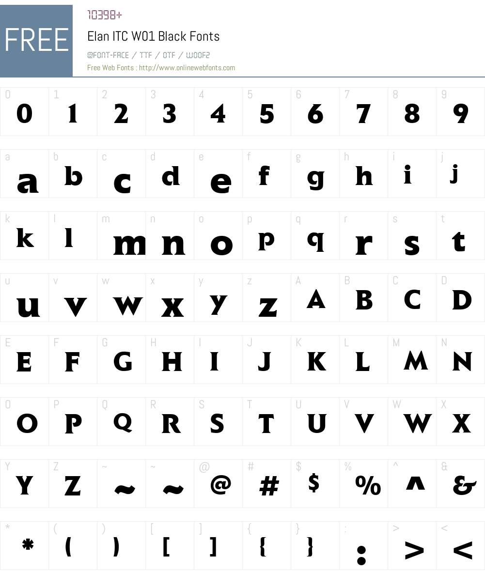ElanITCW01-Black Font Screenshots