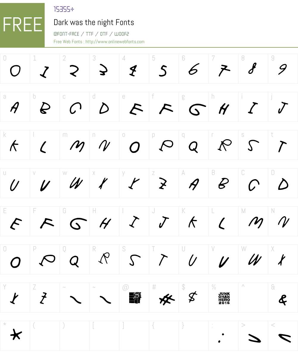 Dark was the night Font Screenshots