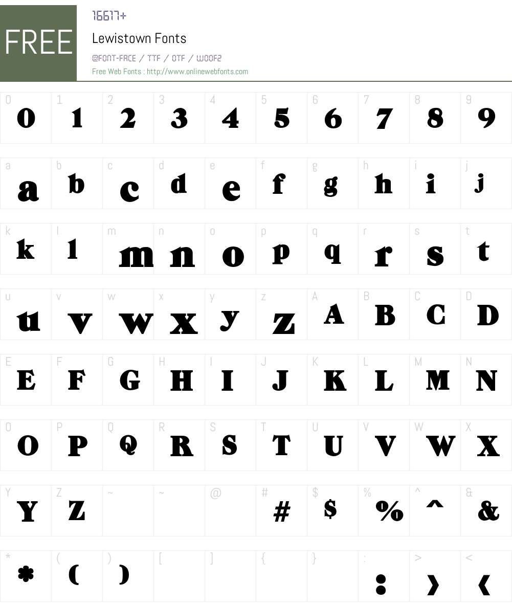 Lewistown Font Screenshots