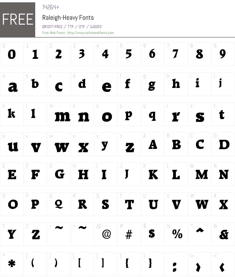 Raleigh-Heavy Font Screenshots