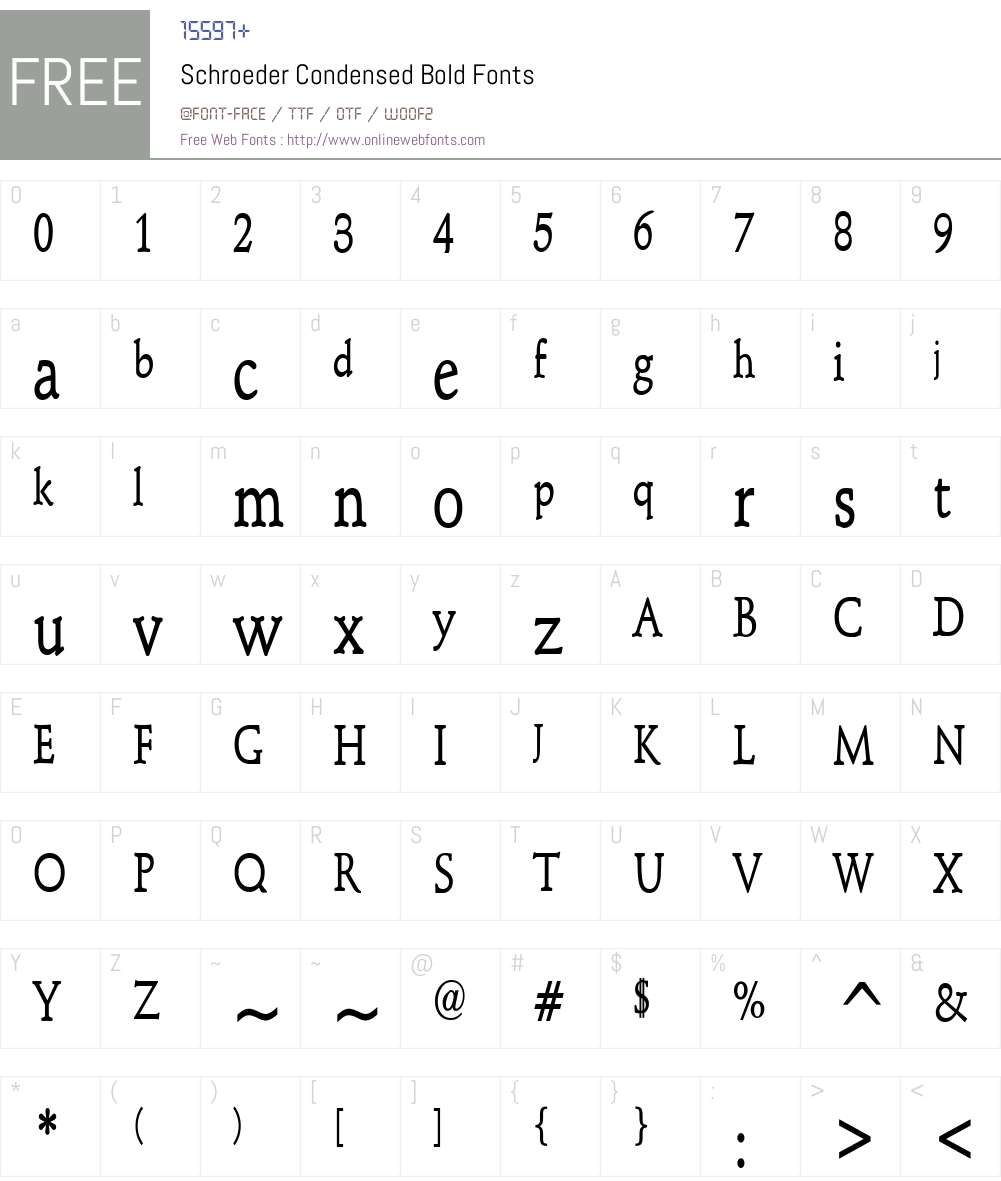 Schroeder Condensed Font Screenshots