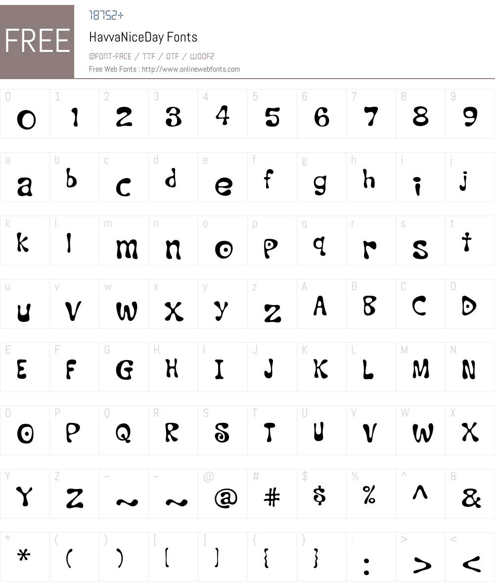 HavvaNiceDay Font Screenshots
