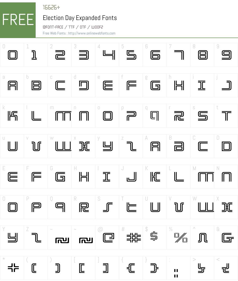 Election Day Expanded Font Screenshots
