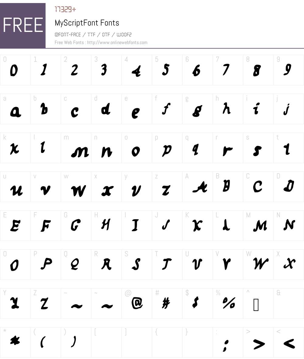 MyScriptFont Font Screenshots