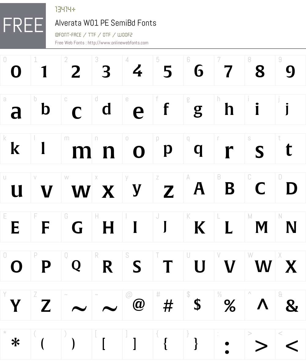 AlverataW01-PESemiBd Font Screenshots
