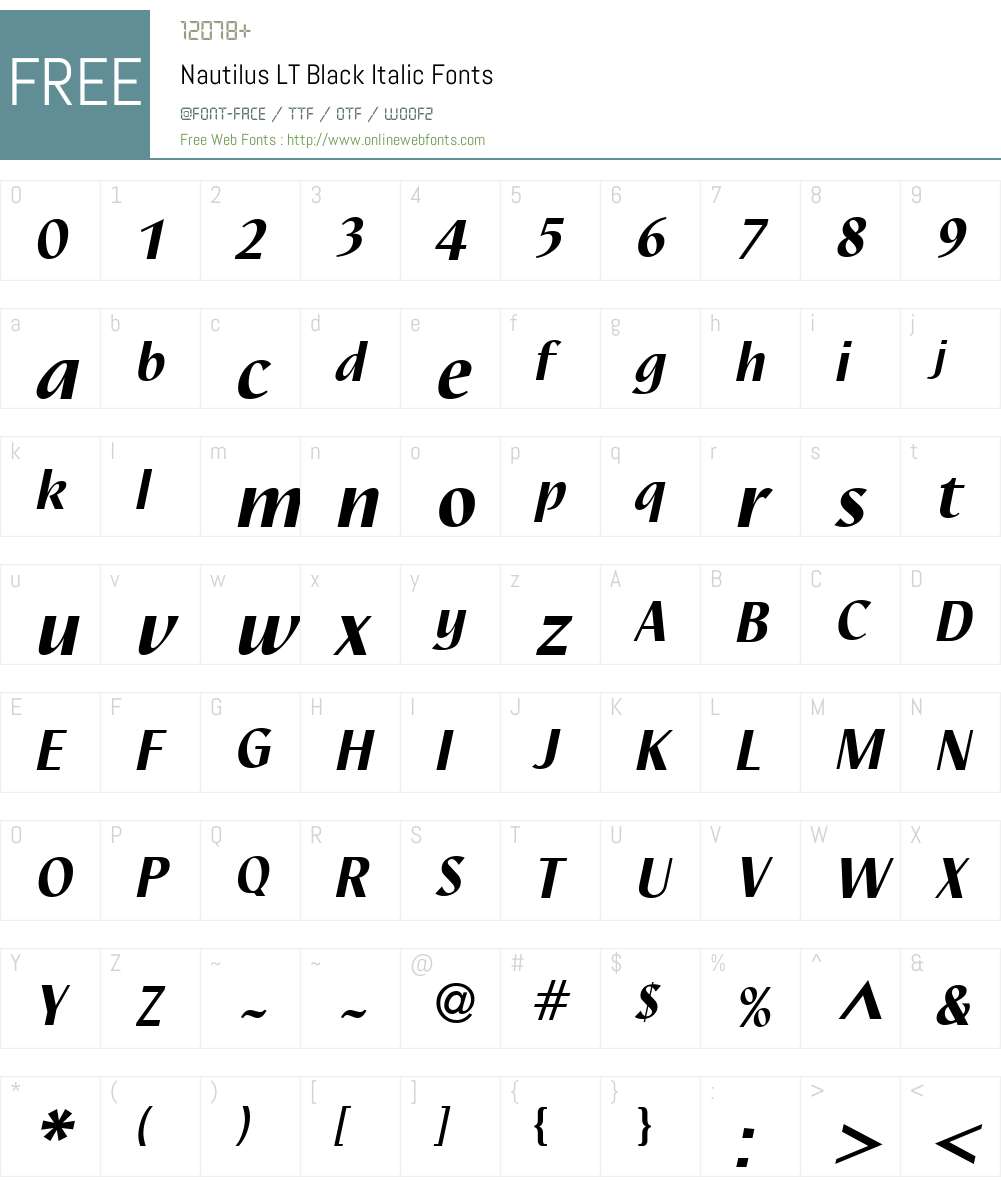 Nautilus LT Medium Font Screenshots