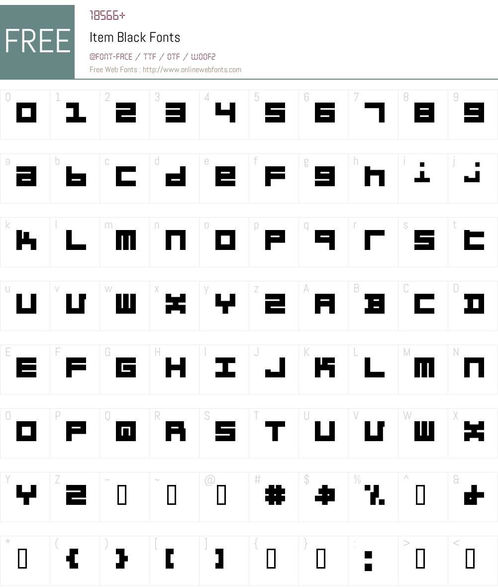 Item Font Screenshots