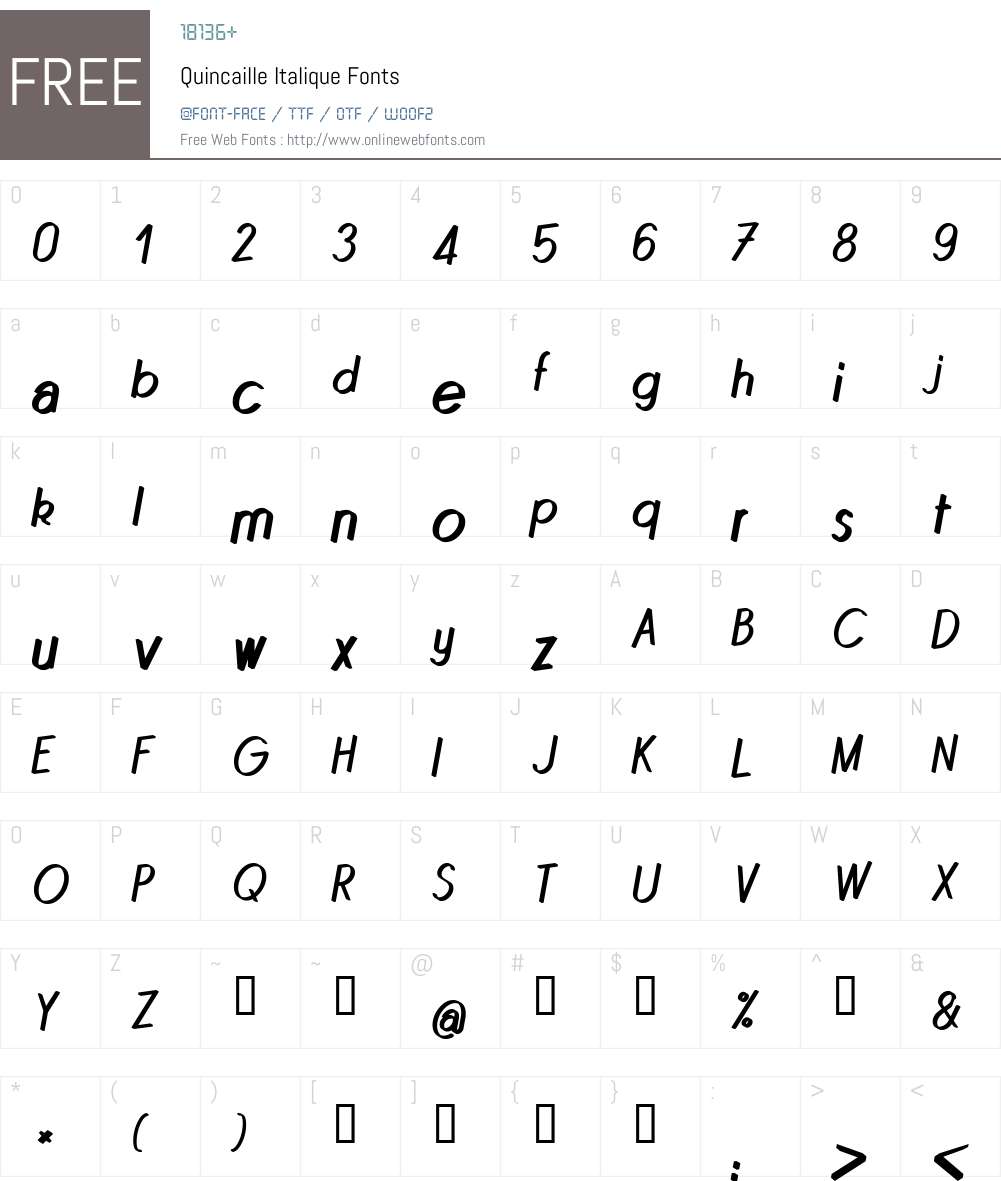 Quincaille Font Screenshots
