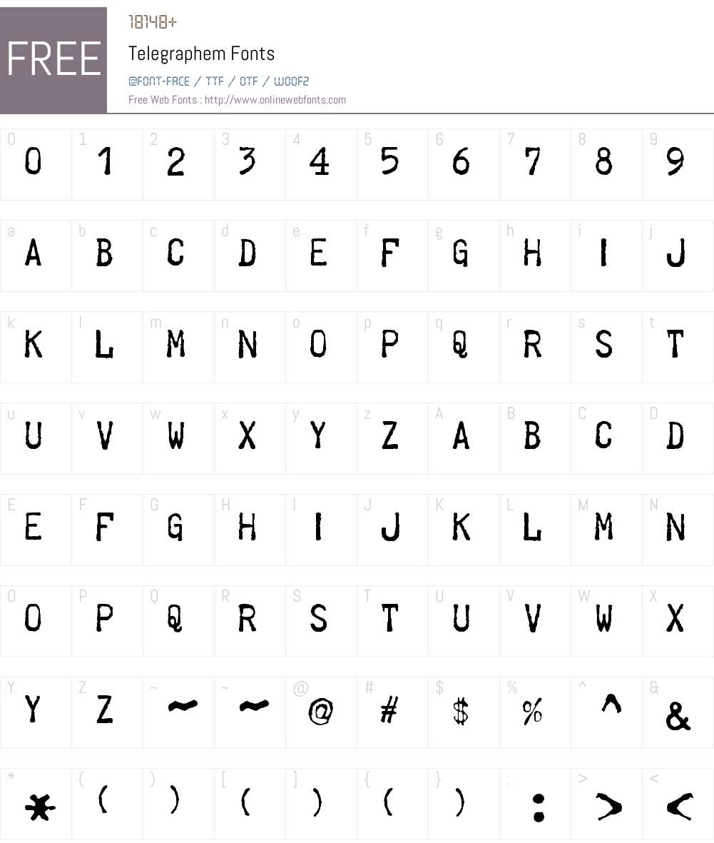 Telegraphem Font Screenshots