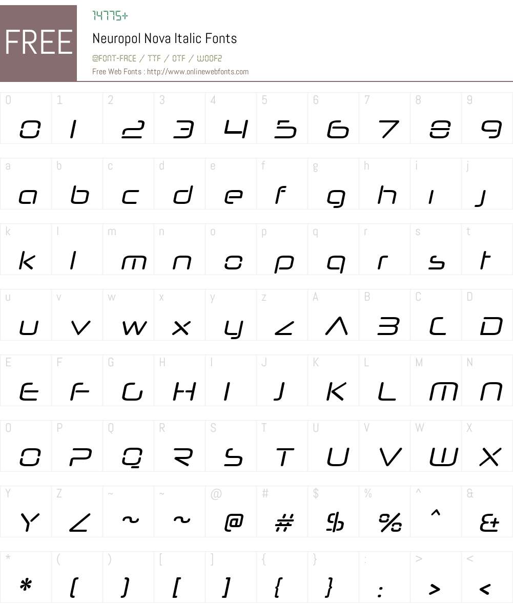 Neuropol Nova Font Screenshots