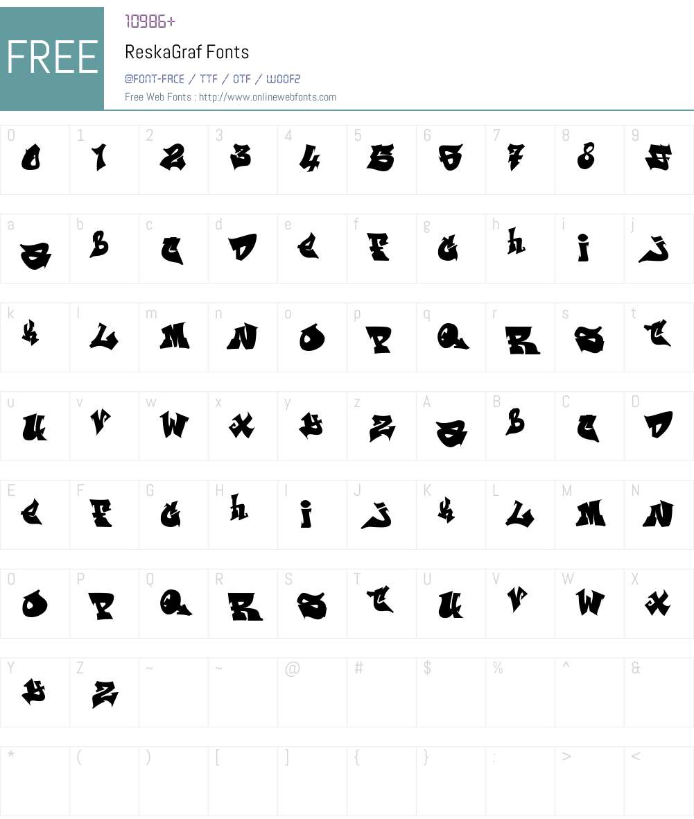 ReskaGraf Font Screenshots