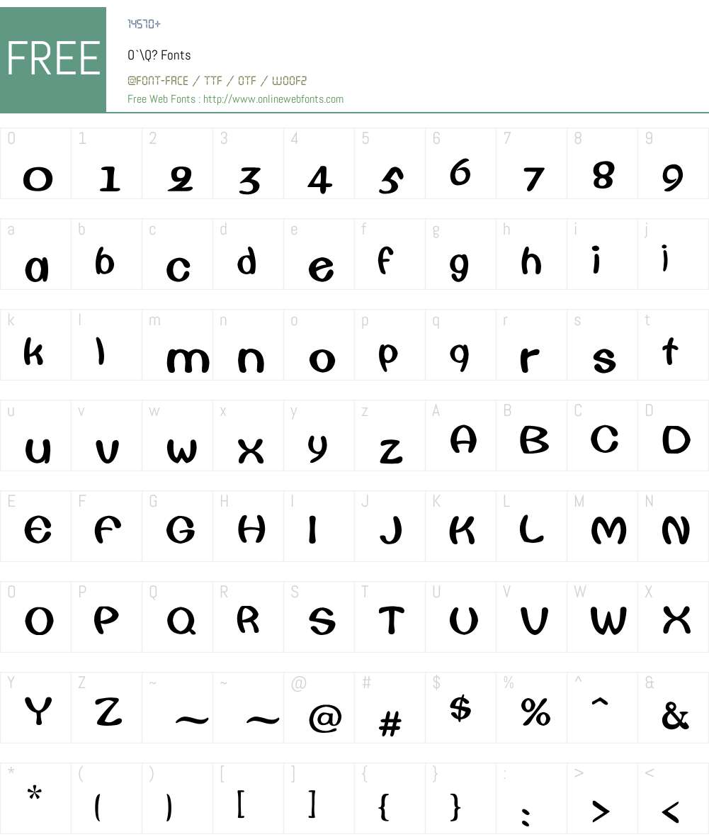 O`Q? Font Screenshots