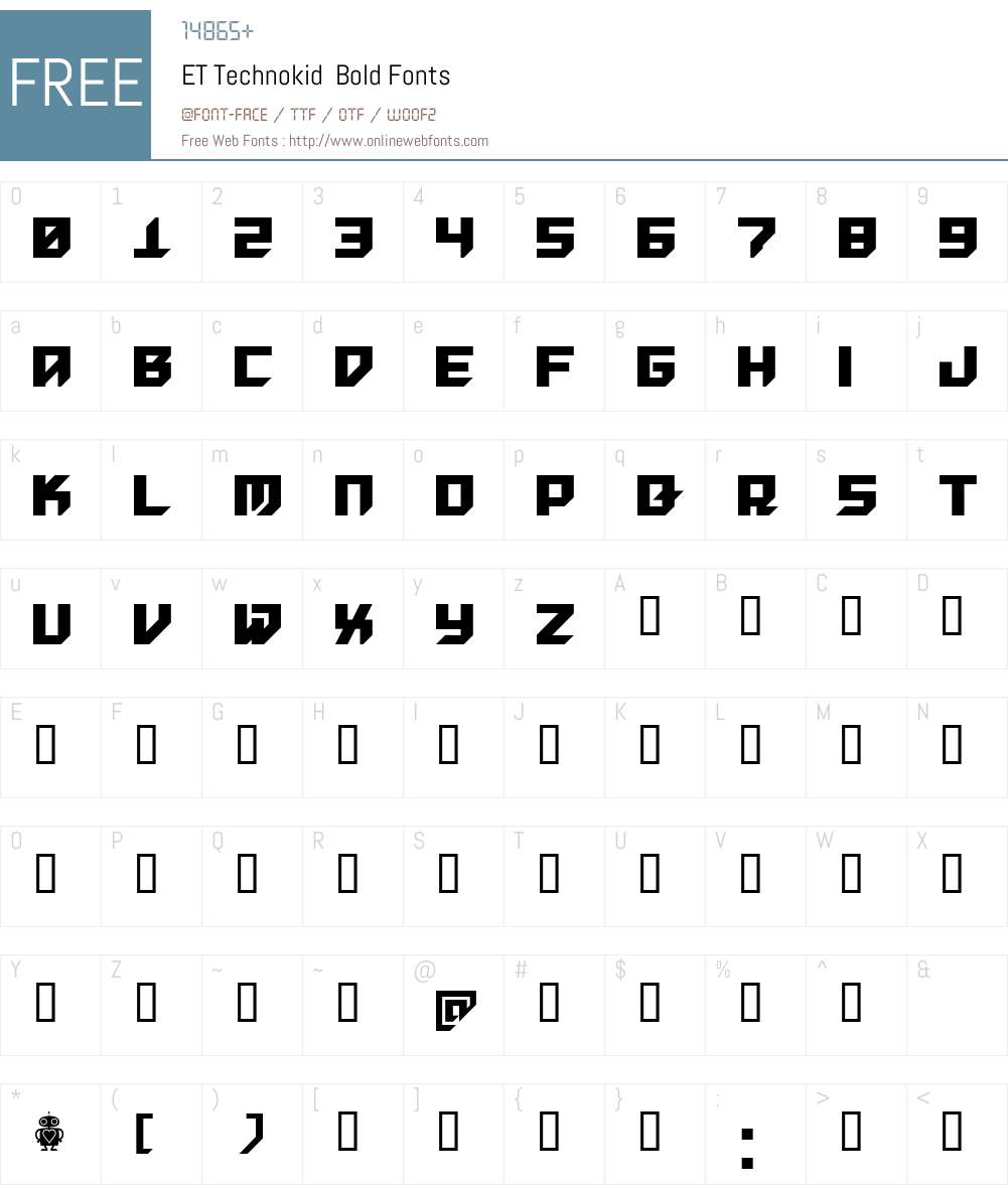 ET Technokid Font Screenshots