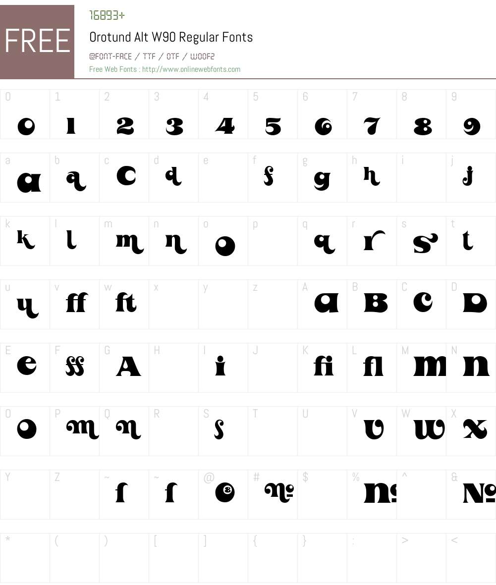 OrotundAltW90-Regular Font Screenshots