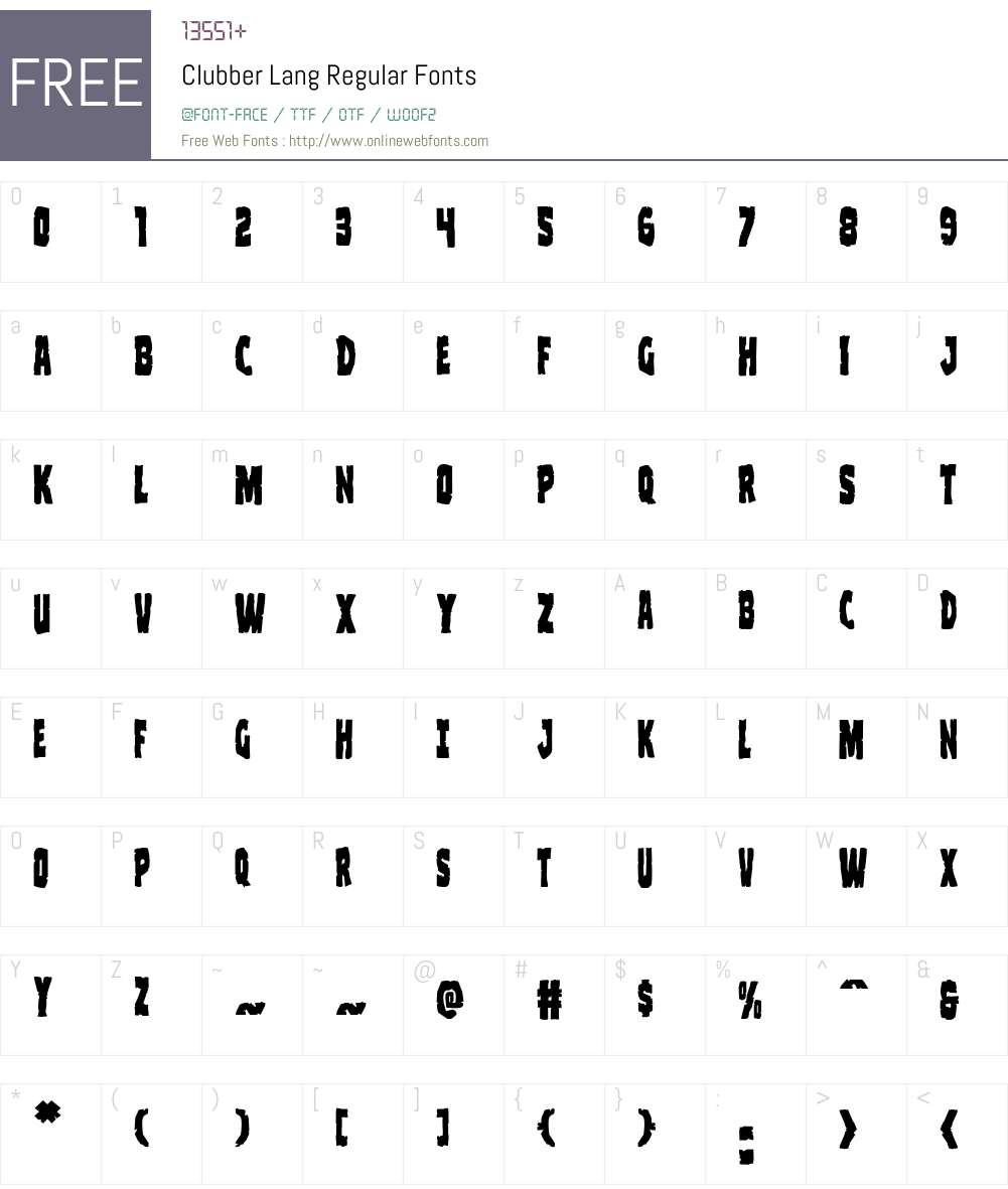 Clubber Lang Font Screenshots