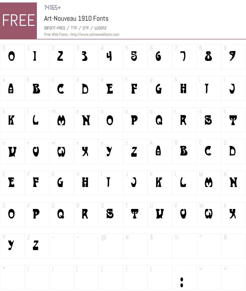 Art-Nouveau 1910 Font Screenshots