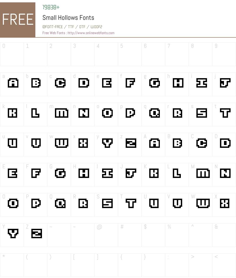 Small Hollows Font Screenshots