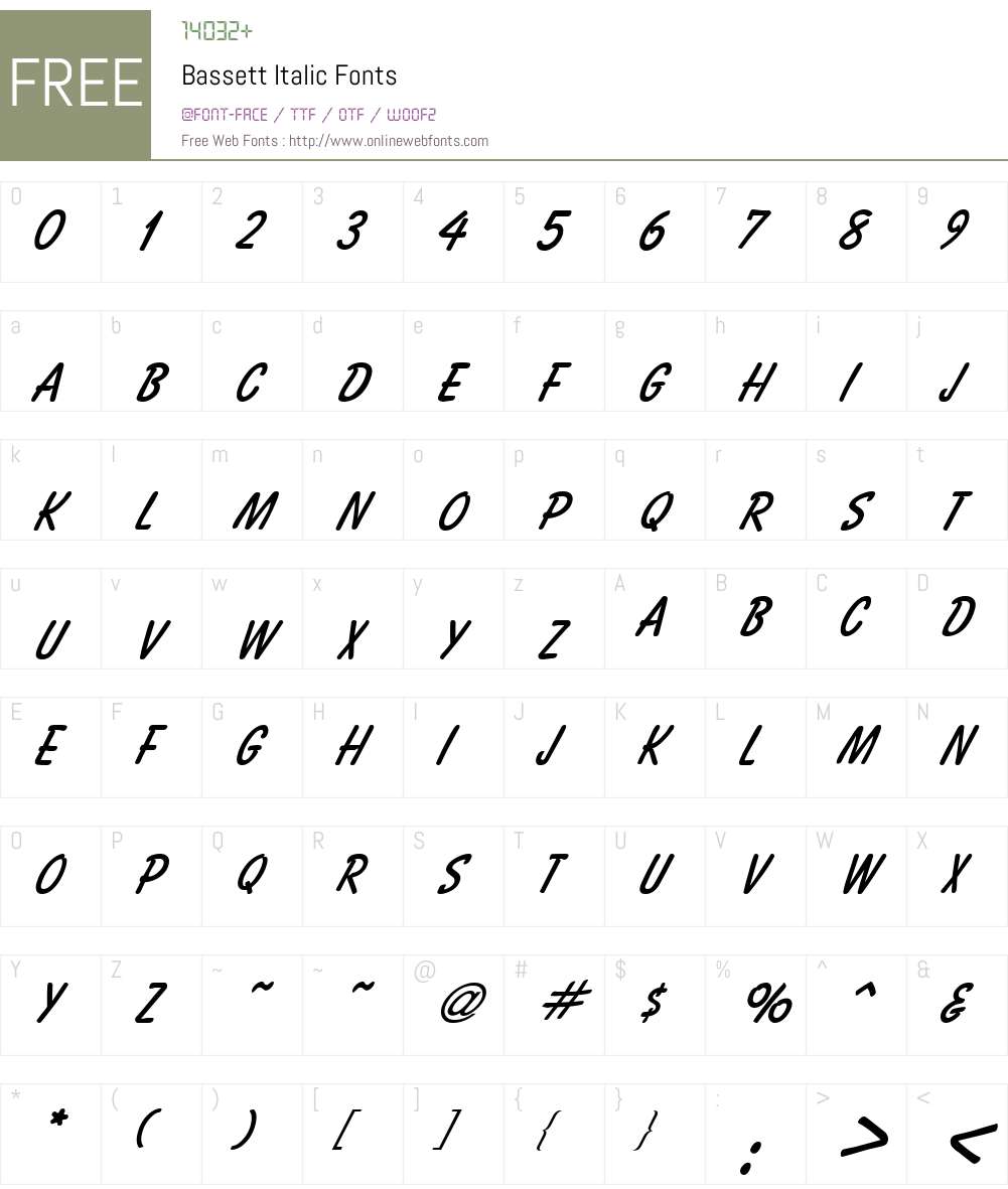Bassett Font Screenshots