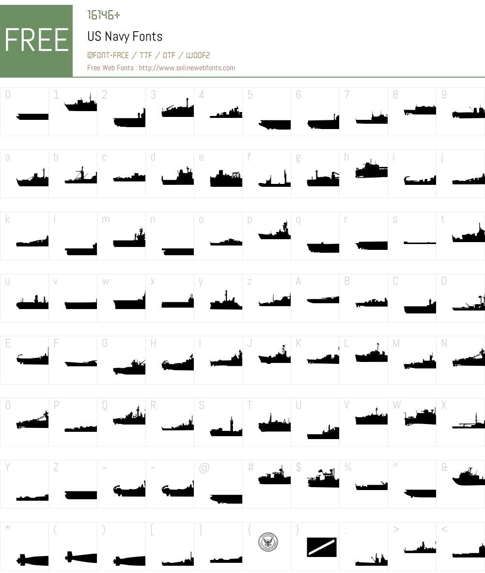 US Navy Font Screenshots