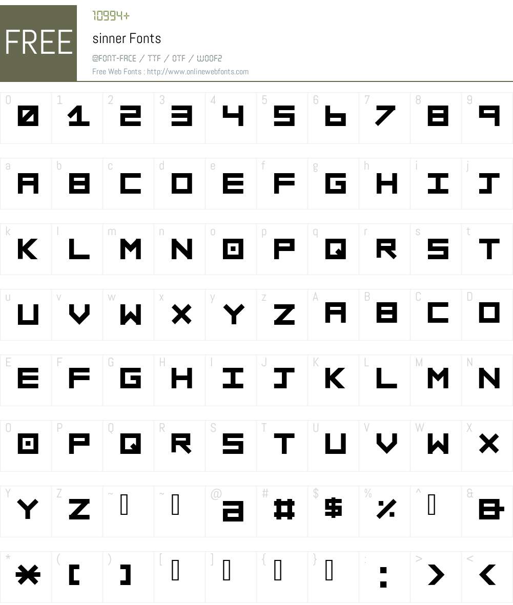 sinner Font Screenshots