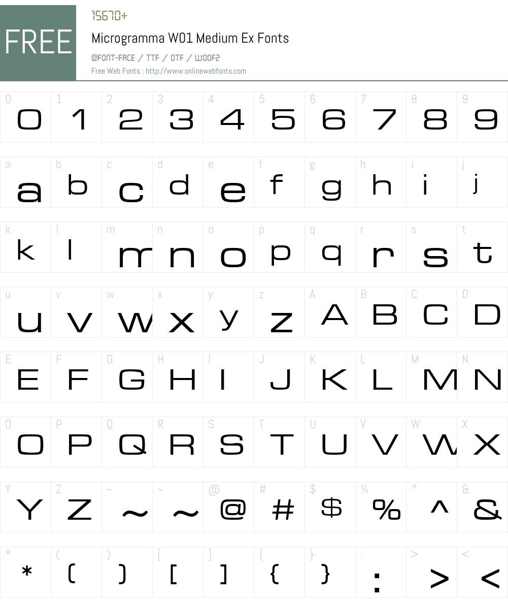 MicrogrammaW01-MediumEx Font Screenshots