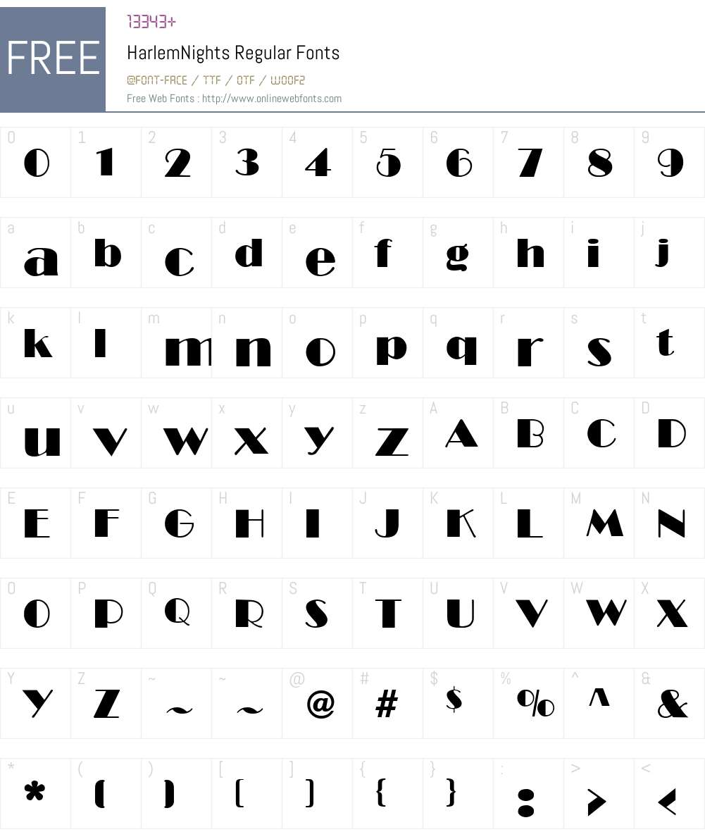 HarlemNights Font Screenshots