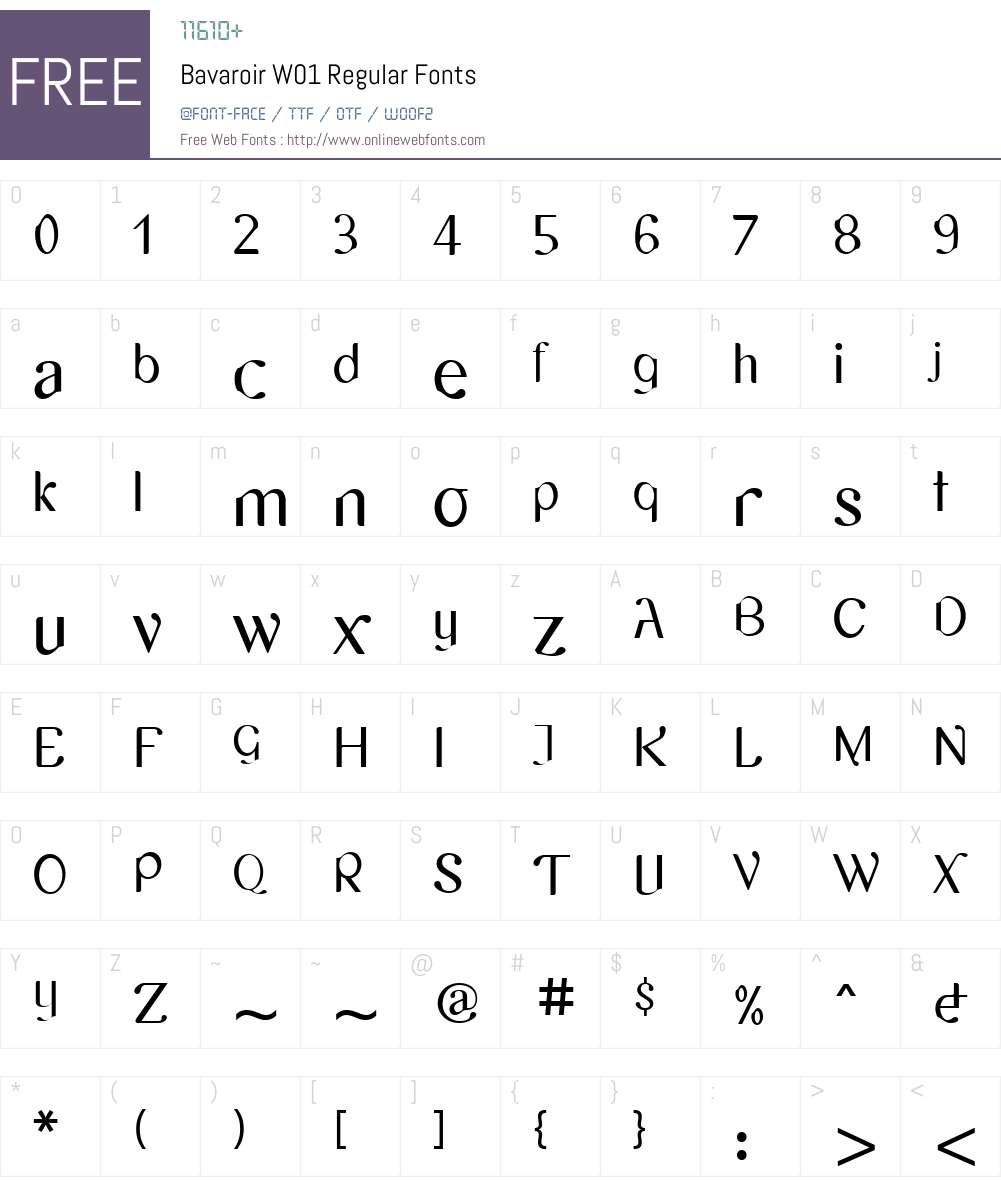 BavaroirW01-Regular Font Screenshots