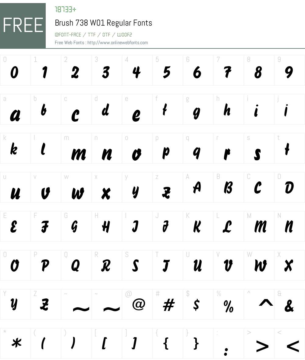 Brush738W01-Regular Font Screenshots