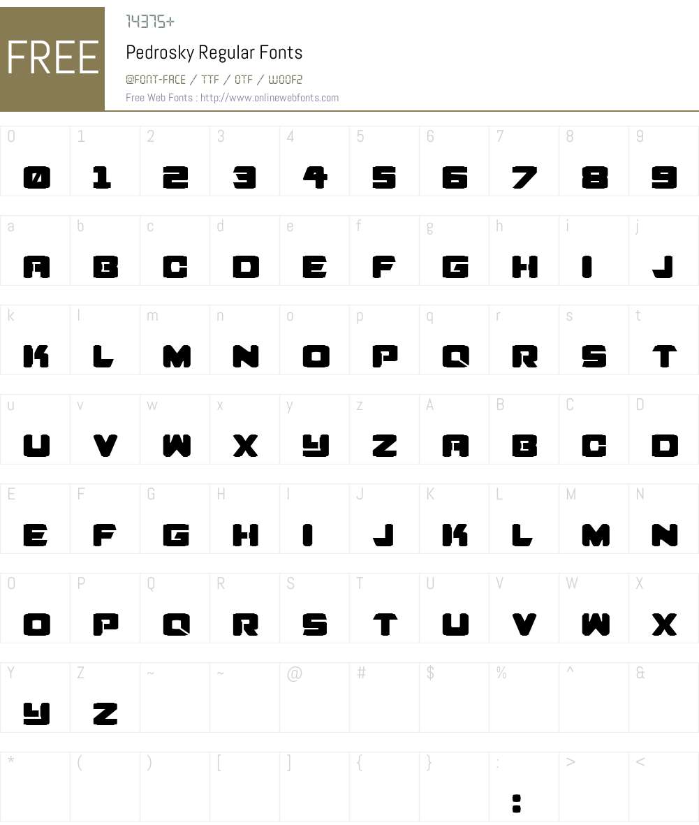 pedrosky Font Screenshots