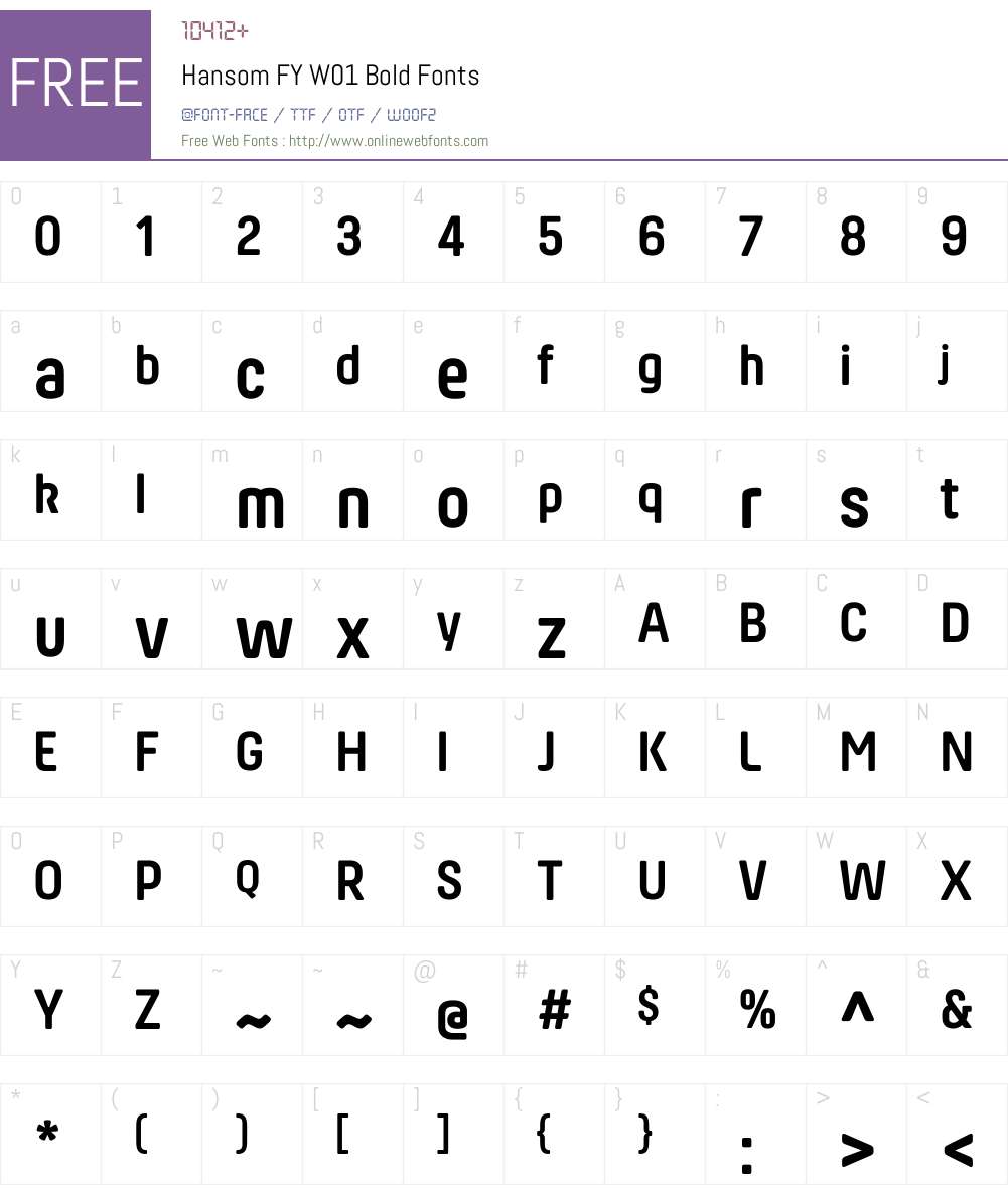 HansomFYW01-Bold Font Screenshots