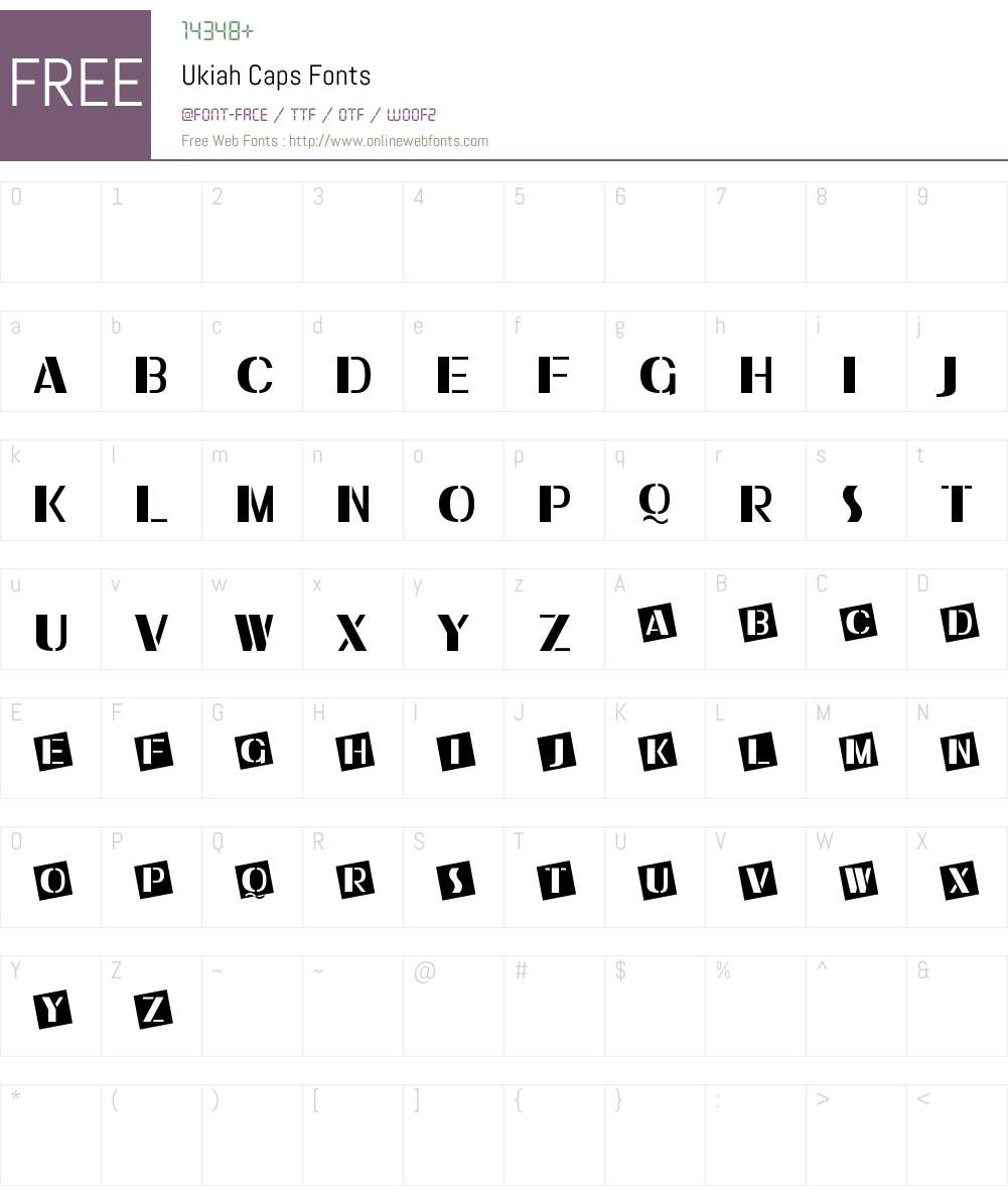 Ukiah Caps Font Screenshots