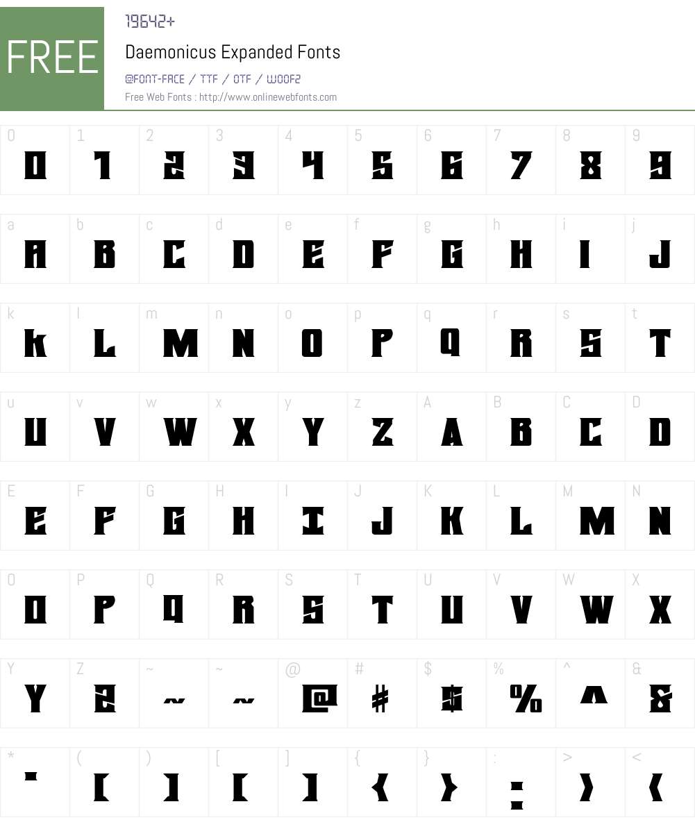 Daemonicus Expanded Font Screenshots