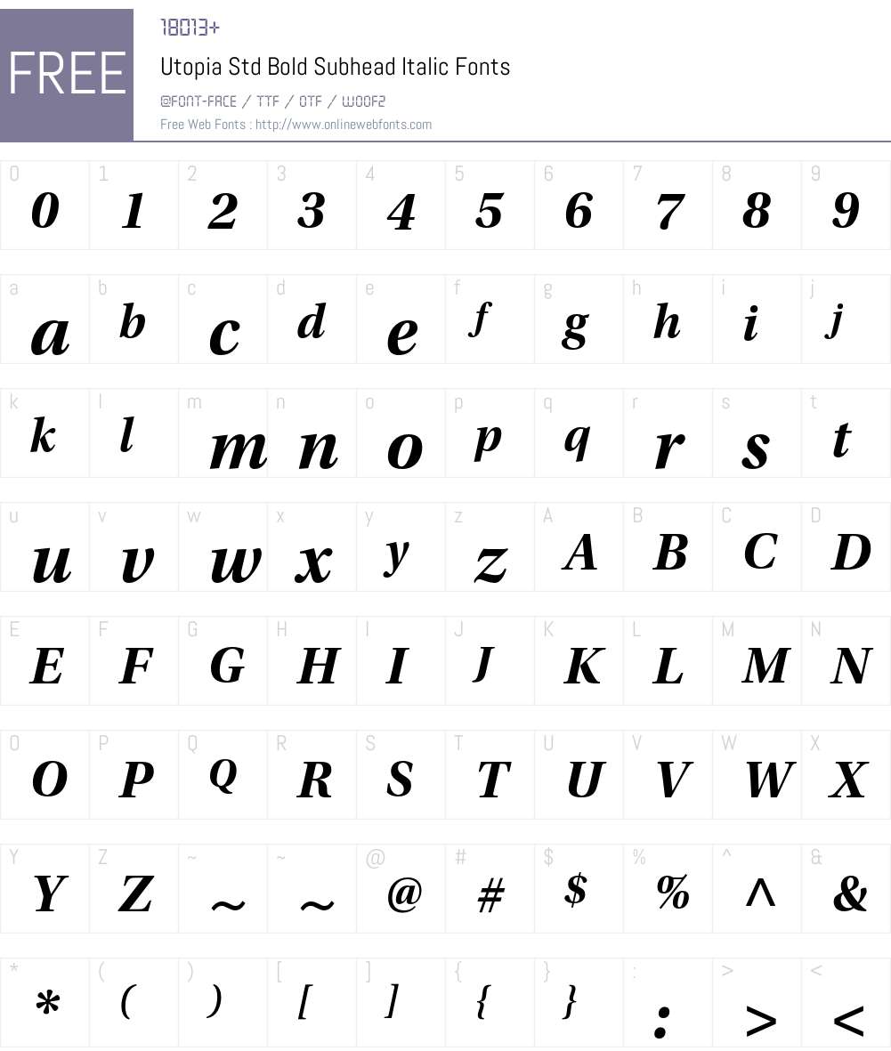 Utopia Std Font Screenshots