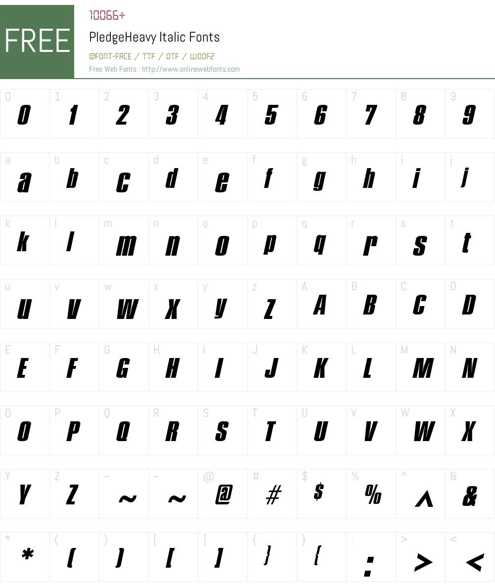 PledgeHeavy Font Screenshots