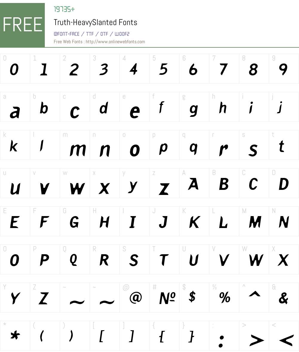 Truth Font Screenshots