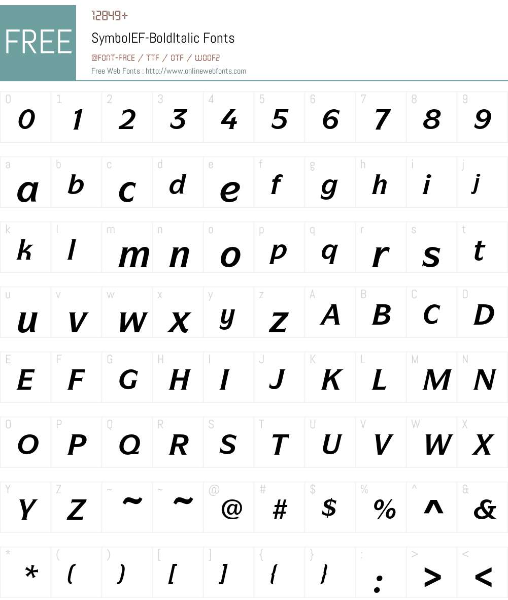 SymbolEF Font Screenshots