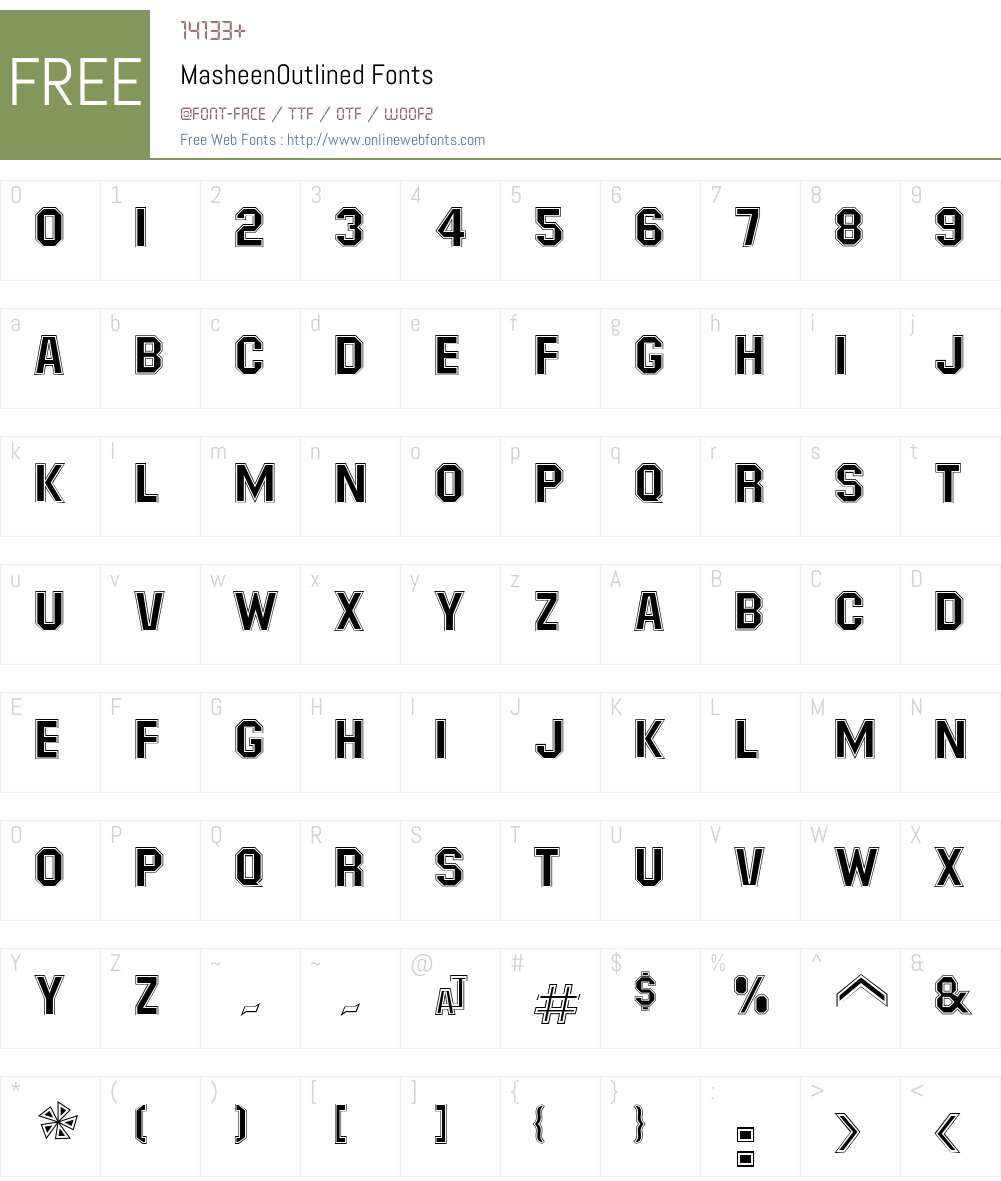MasheenOutlined Font Screenshots