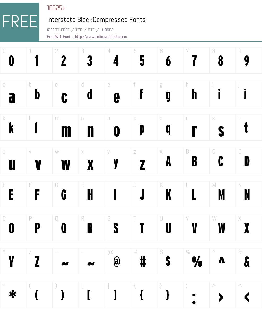 Interstate Font Screenshots