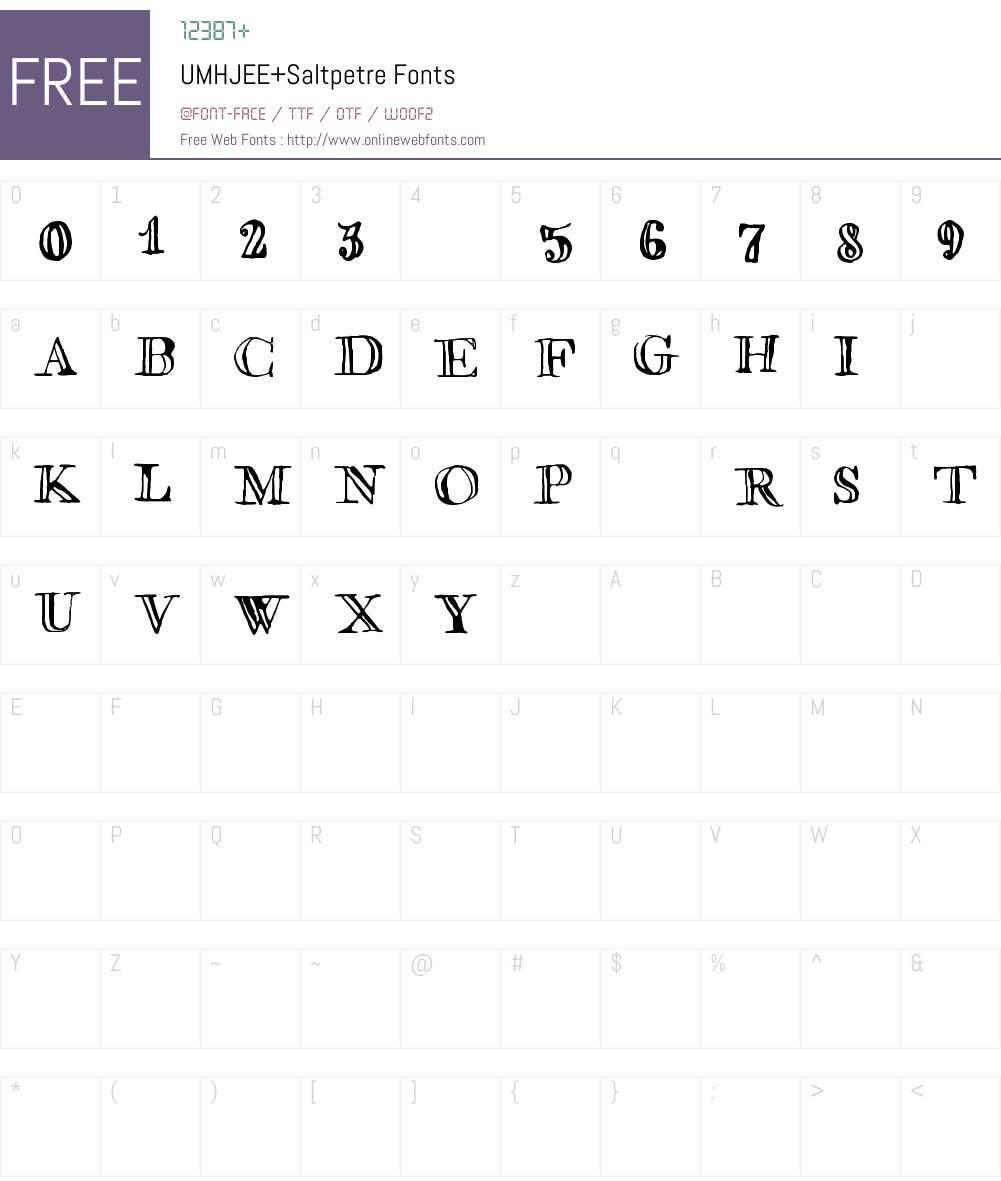 UMHJEE+Saltpetre 1.0 Fonts Free Download