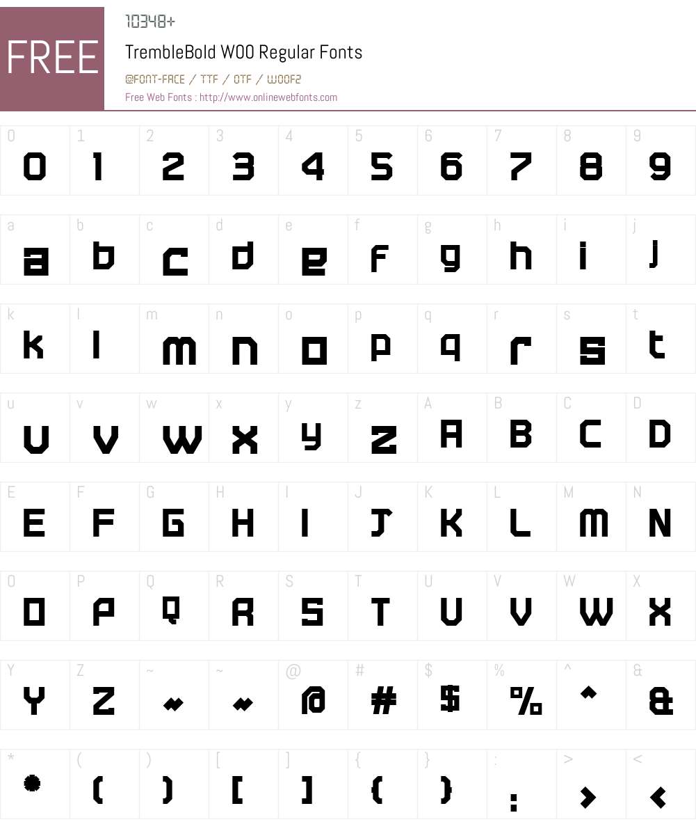 TrembleBold Font Screenshots