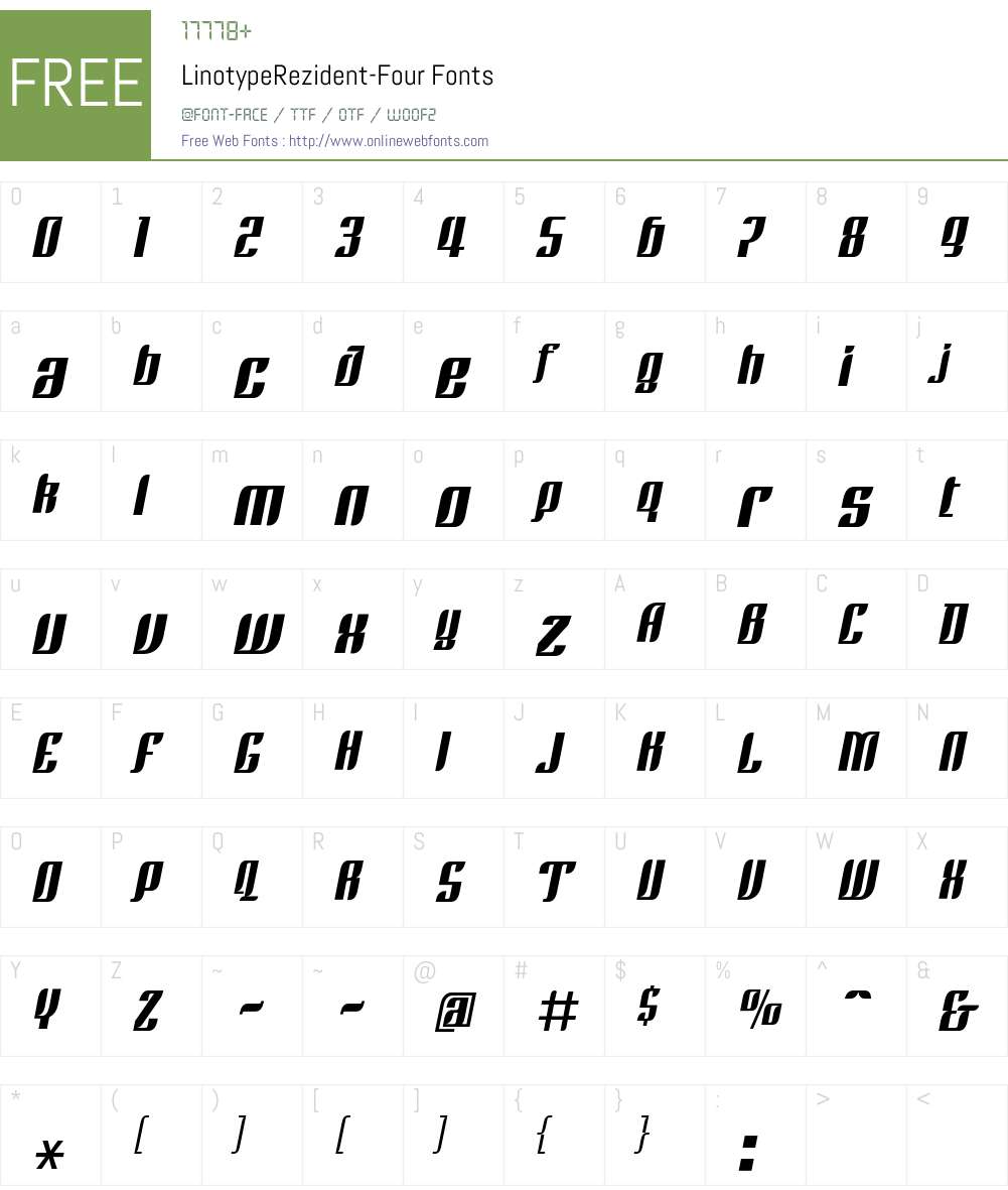 Linotype Rezident Four Font Screenshots